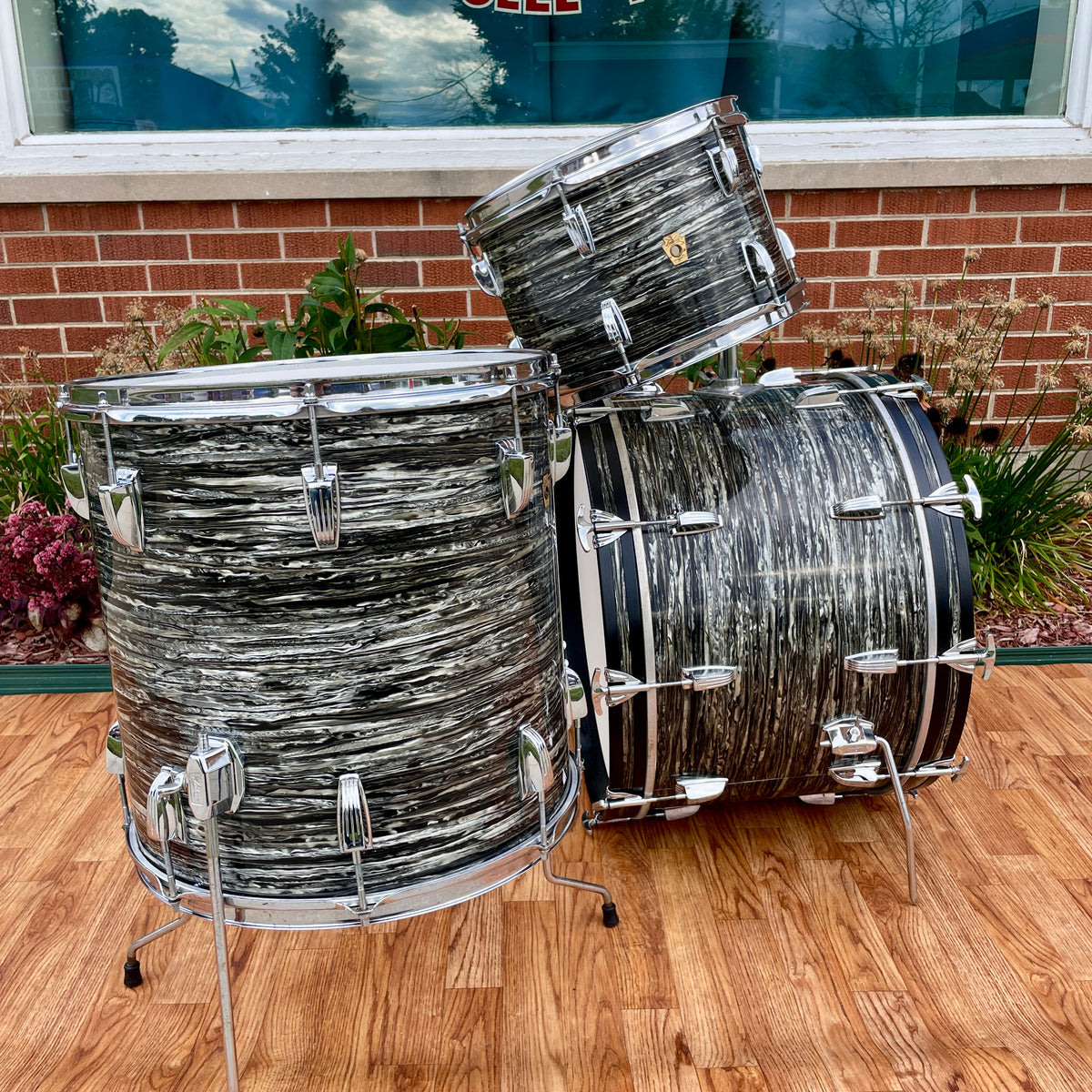 1966 Ludwig Hollywood Drum Set Oyster Black Pearl 22/12/12/16