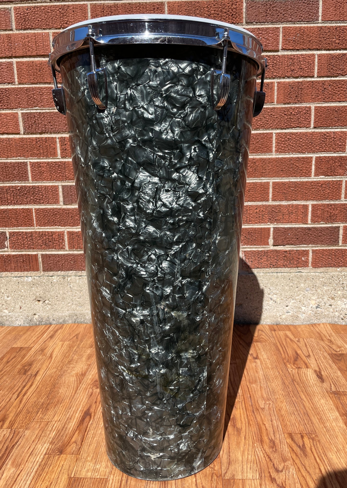 1971 Ludwig 12x27 No. 2374P Tunable Conga Drum Black Diamond Pearl