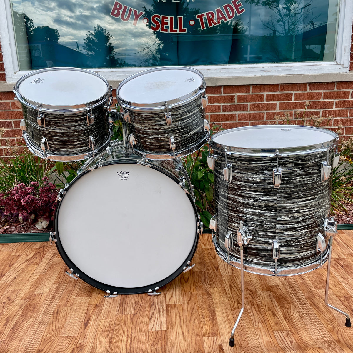 1966 Ludwig Hollywood Drum Set Oyster Black Pearl 22/12/12/16