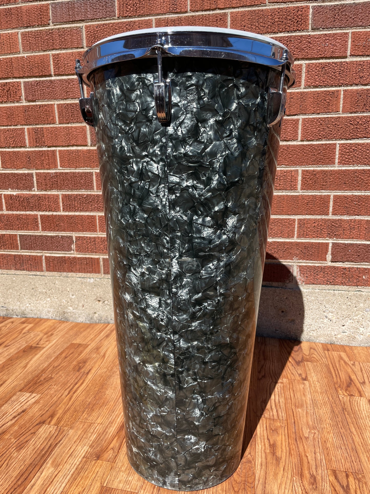 1971 Ludwig 12x27 No. 2374P Tunable Conga Drum Black Diamond Pearl