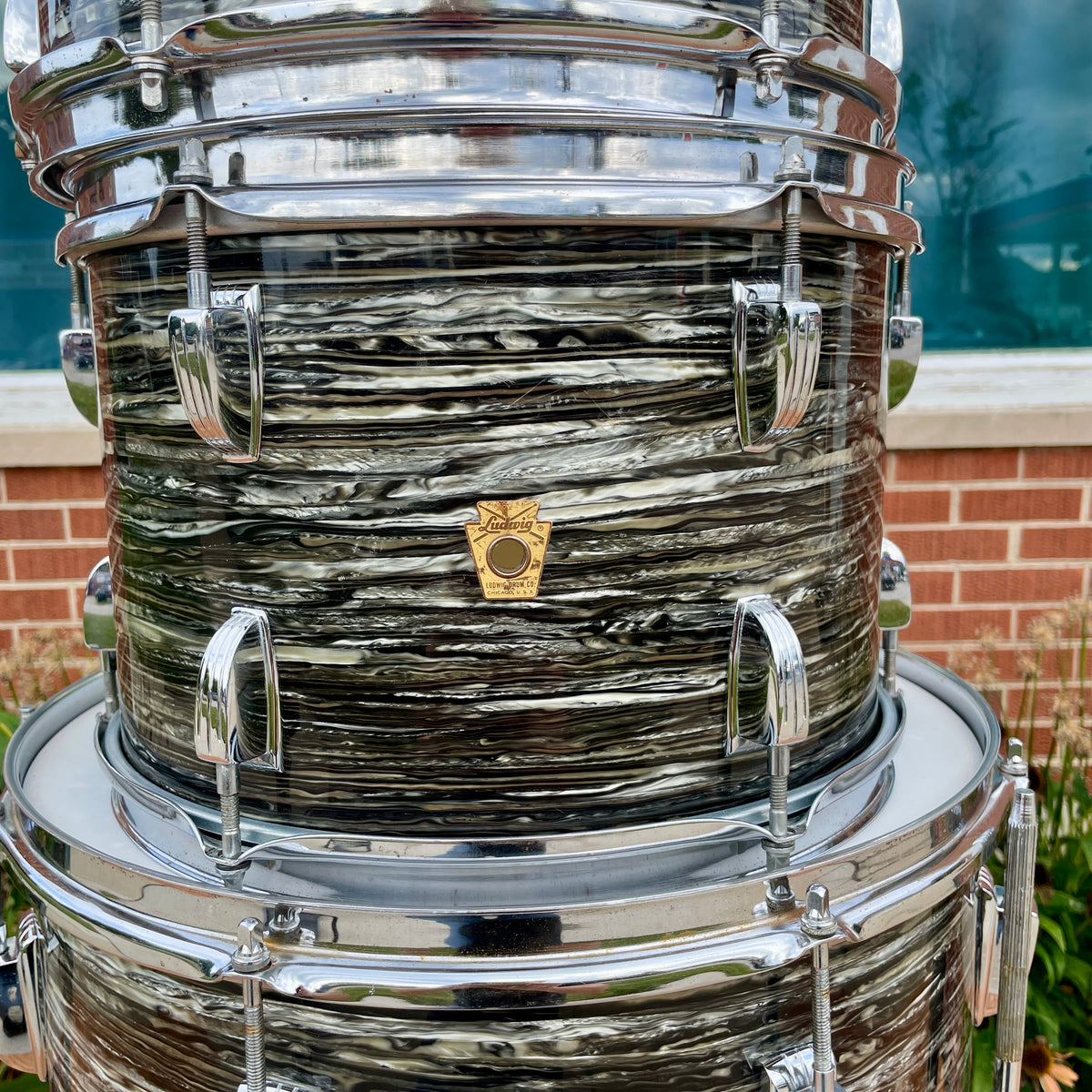 1966 Ludwig Hollywood Drum Set Oyster Black Pearl 22/12/12/16