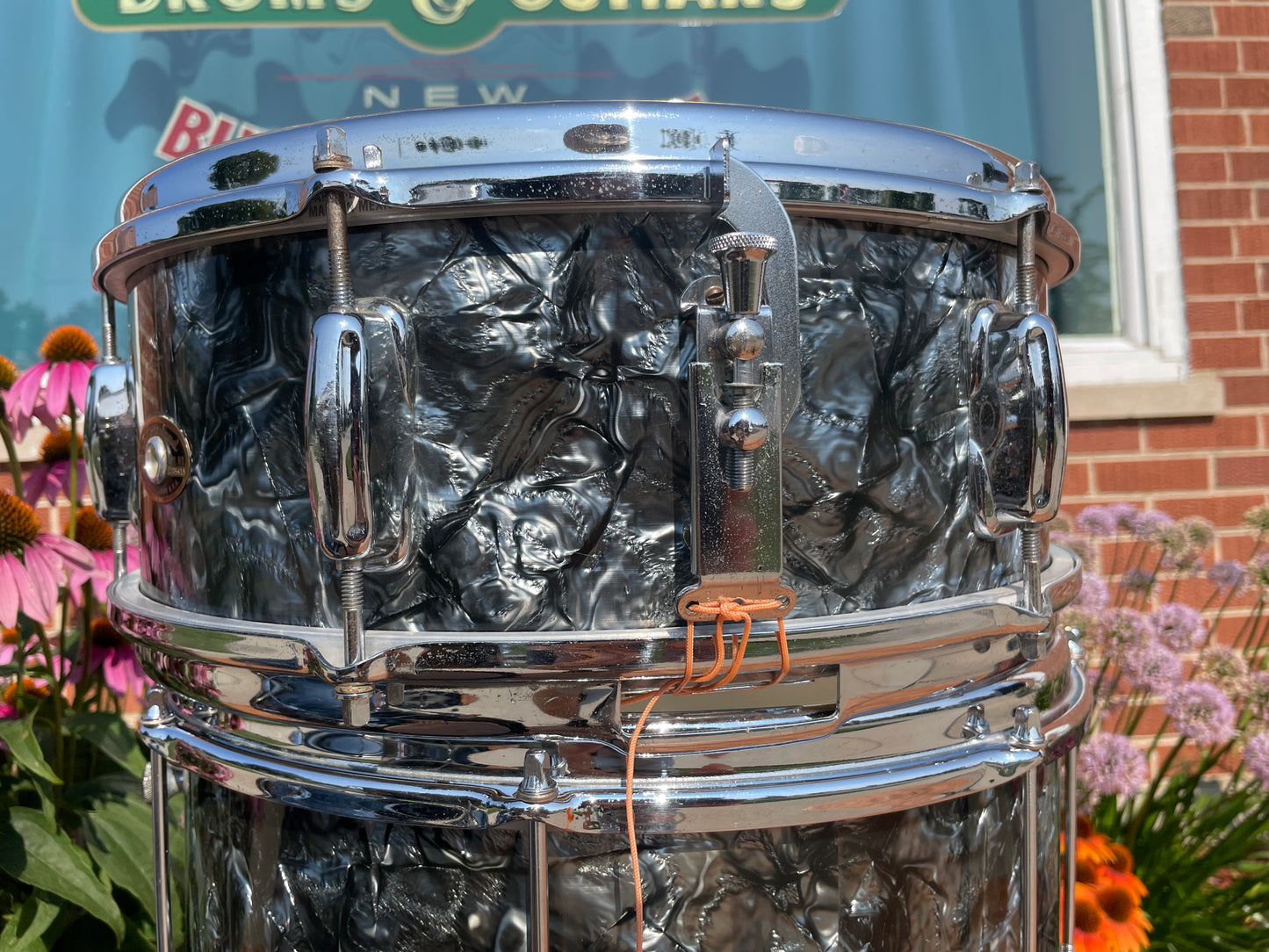 1960s Slingerland No. 74N Stage Band Drum Set Black Diamond Pearl 20/13/14 w/ 5.5x14 Snare Drum