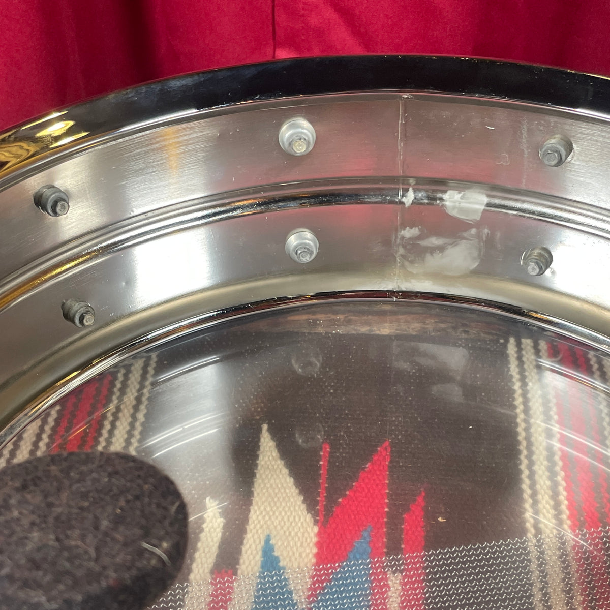 1958-1960 Ludwig 5x14 Supraphonic No. 400 Brass Shell Snare Drum Trans Badge COB