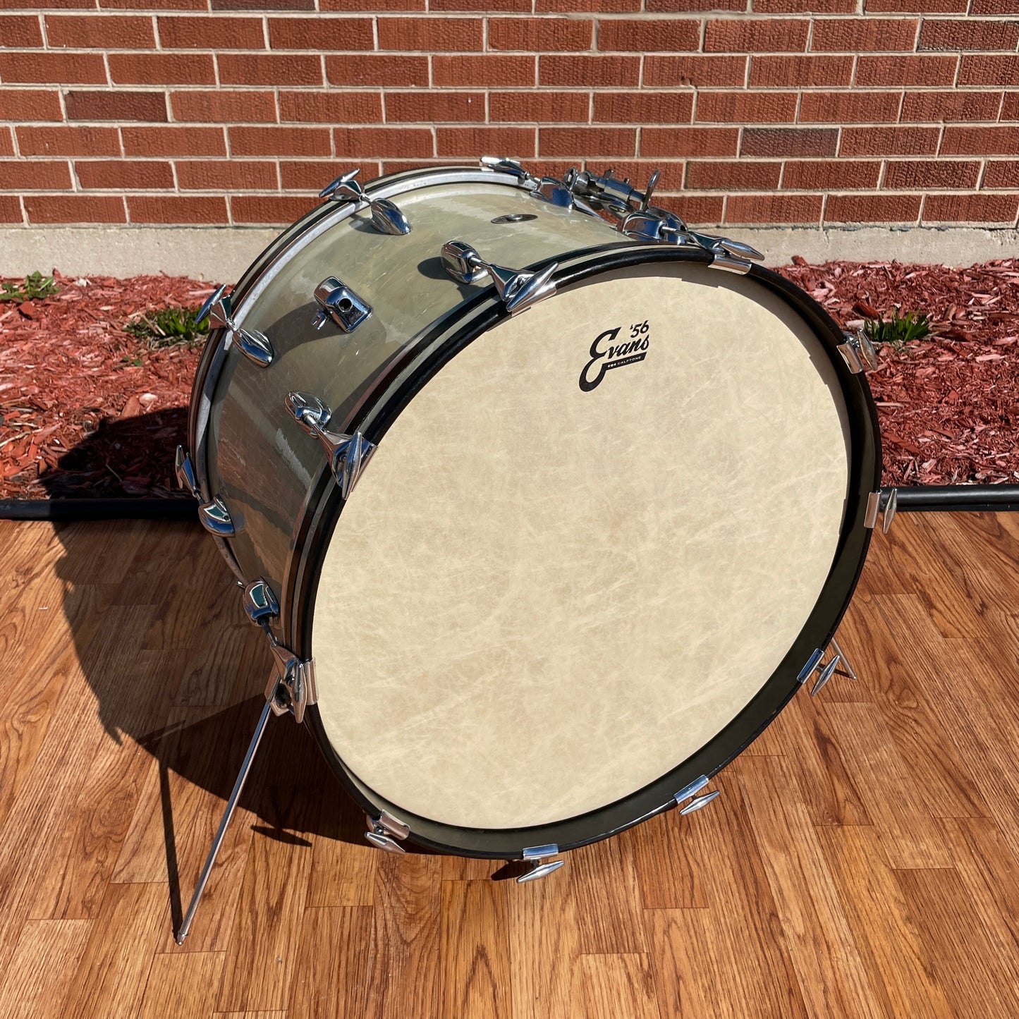 1960 Slingerland 14x22 No. 335 Gene Krupa Bass Drum White Marine Pearl