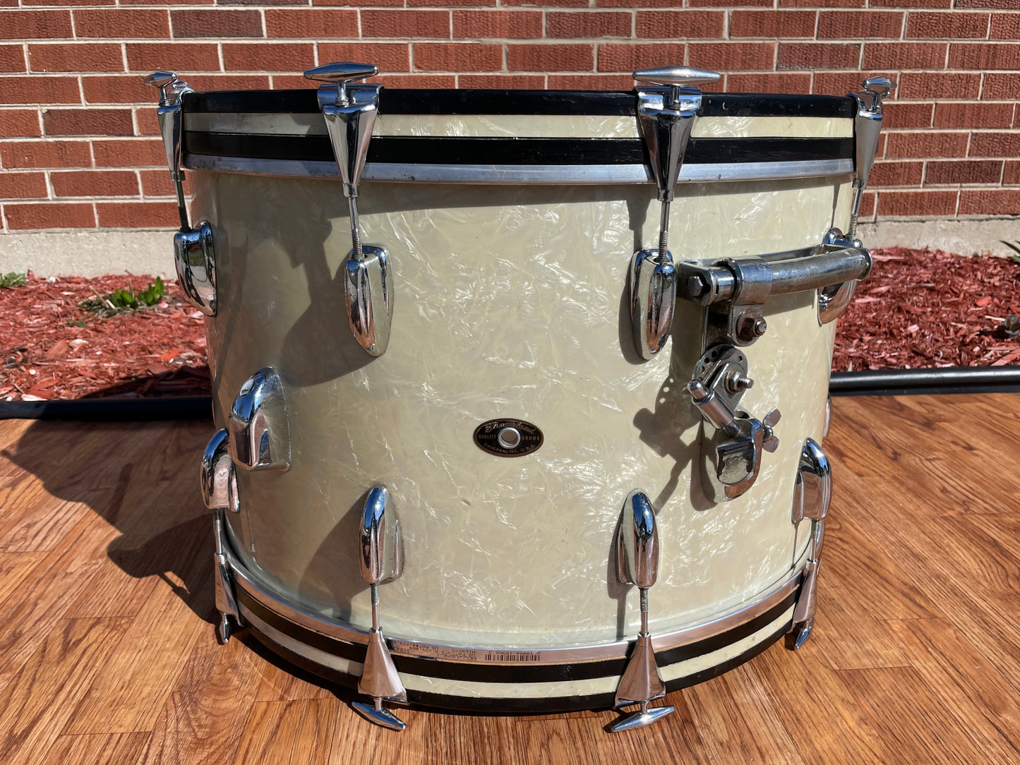 1960 Slingerland 14x22 No. 335 Gene Krupa Bass Drum White Marine Pearl