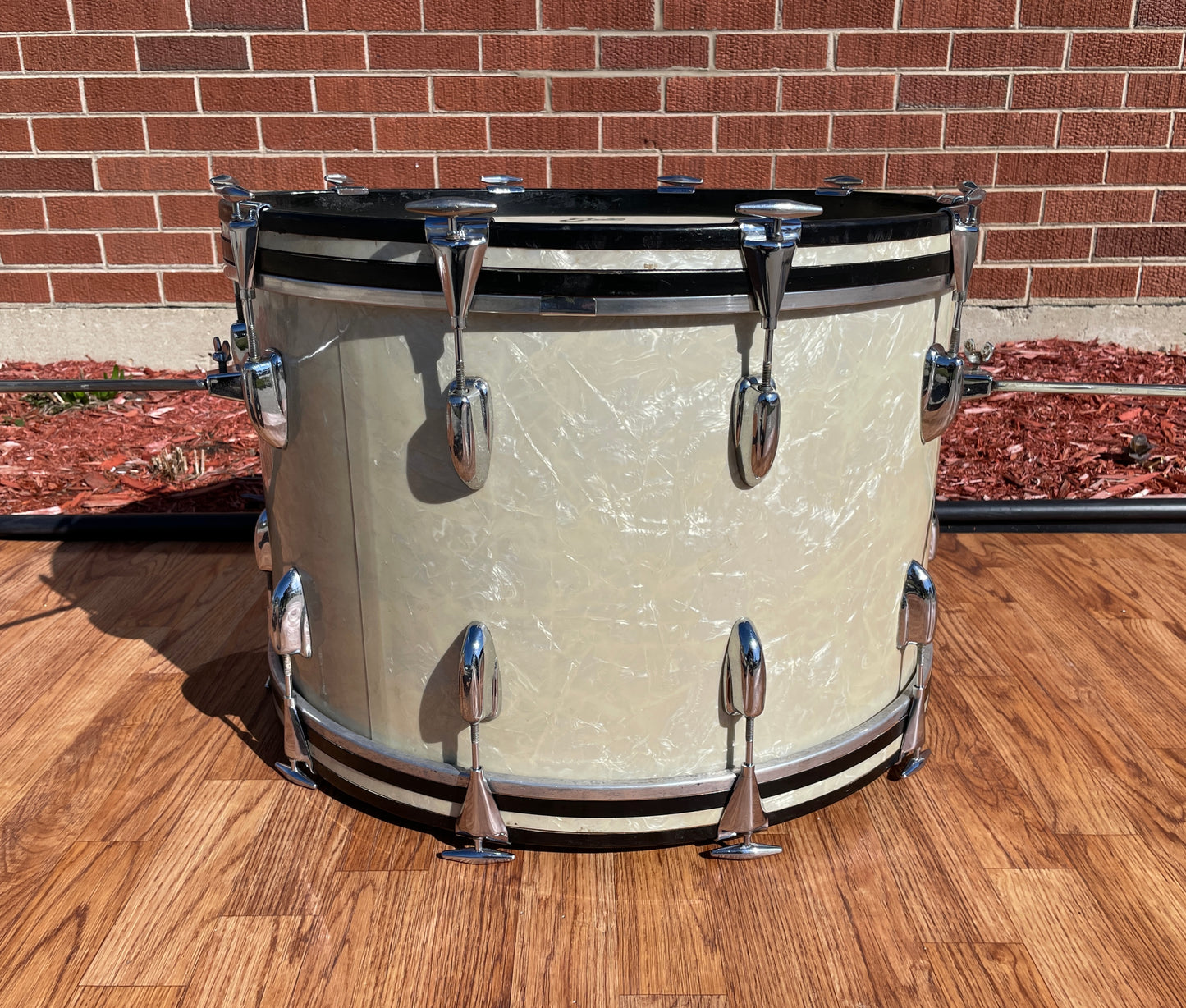 1960 Slingerland 14x22 No. 335 Gene Krupa Bass Drum White Marine Pearl