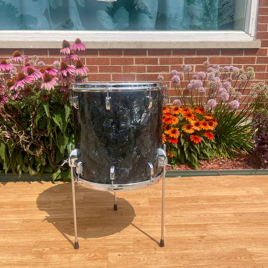 1960s Leedy by Slingerland 14x14 Floor Tom Single Drum Black Diamond Pearl
