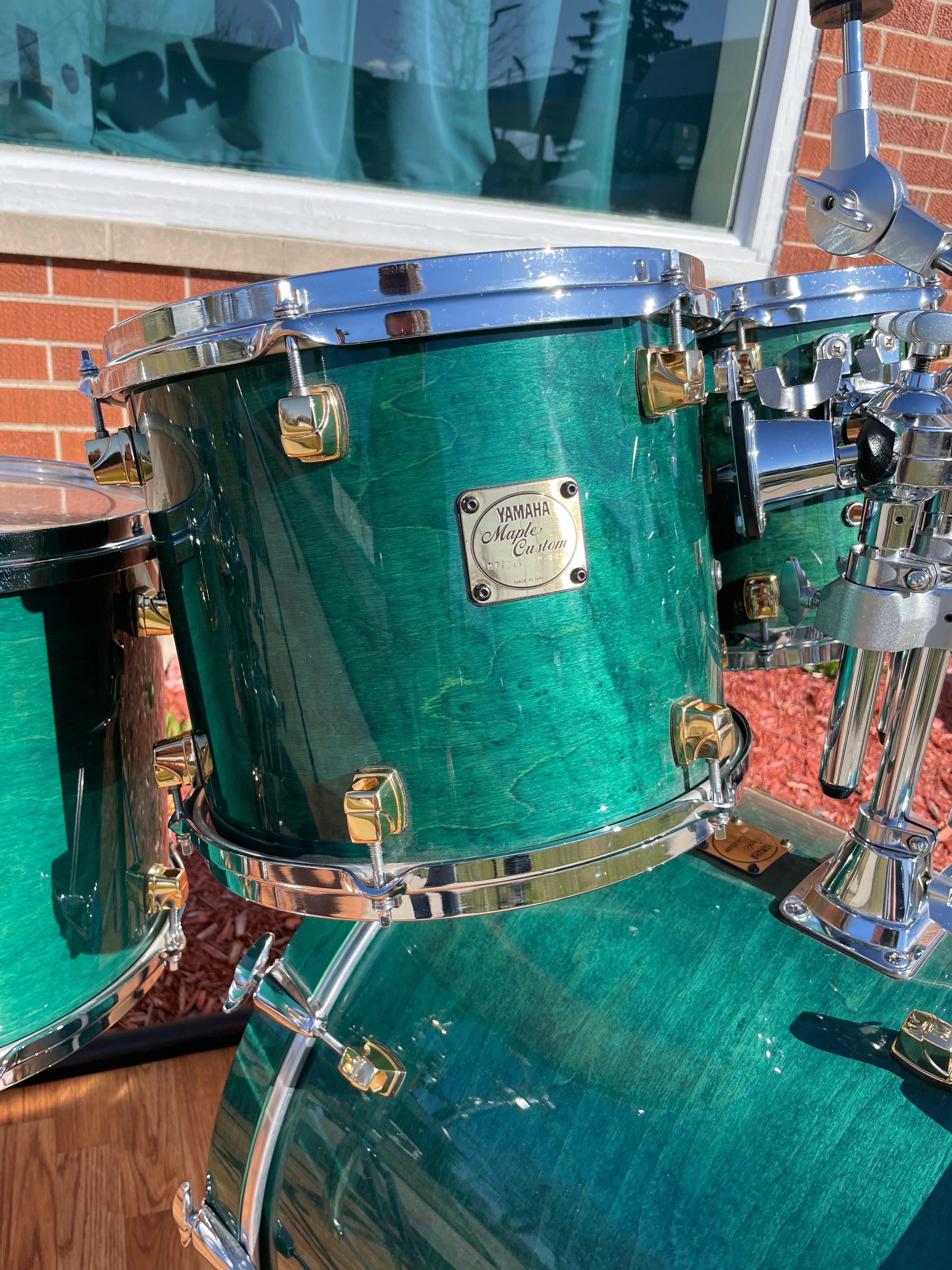 1994 Yamaha Maple Custom Drum Set Turquoise Maple MIJ 22/10/12/14