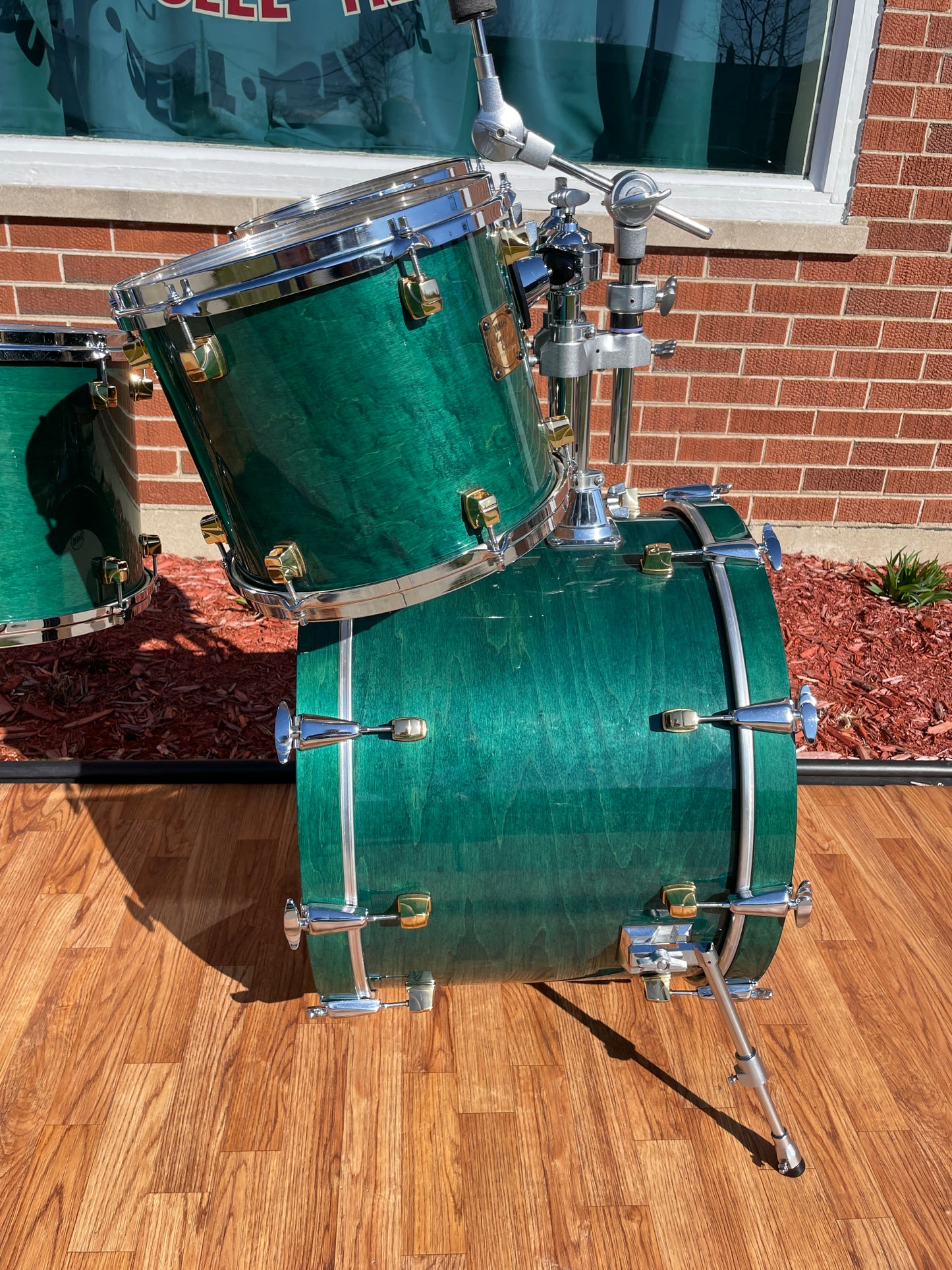 1994 Yamaha Maple Custom Drum Set Turquoise Maple MIJ 22/10/12/14/16