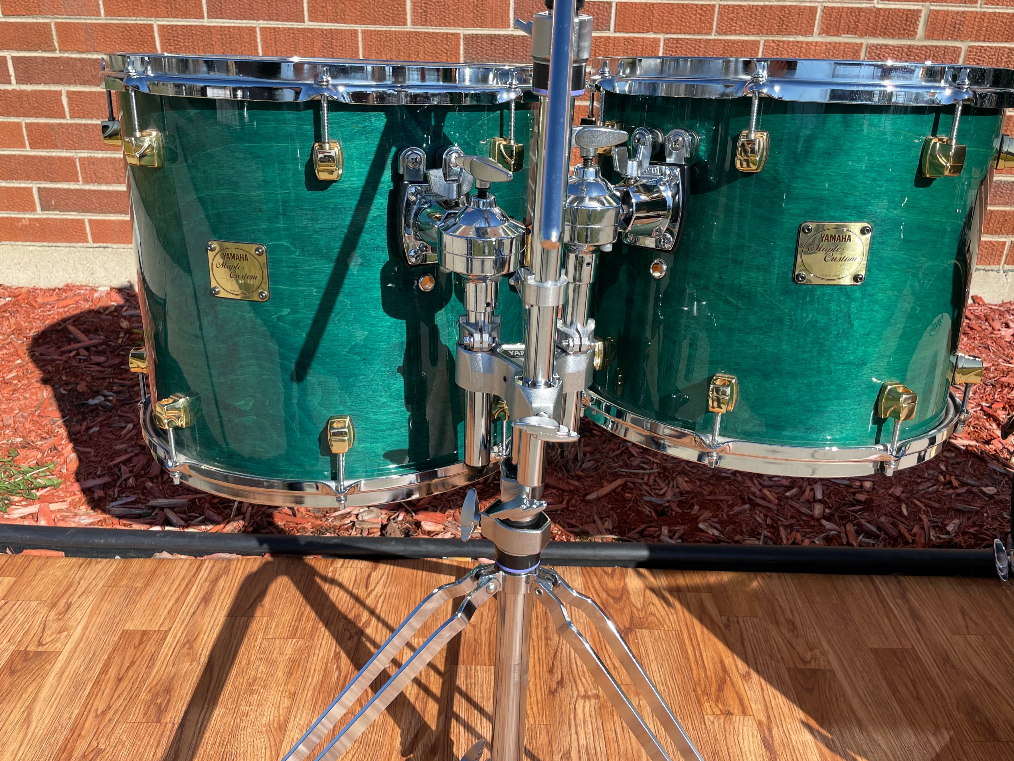 1994 Yamaha Maple Custom Drum Set Turquoise Maple MIJ 22/10/12/14