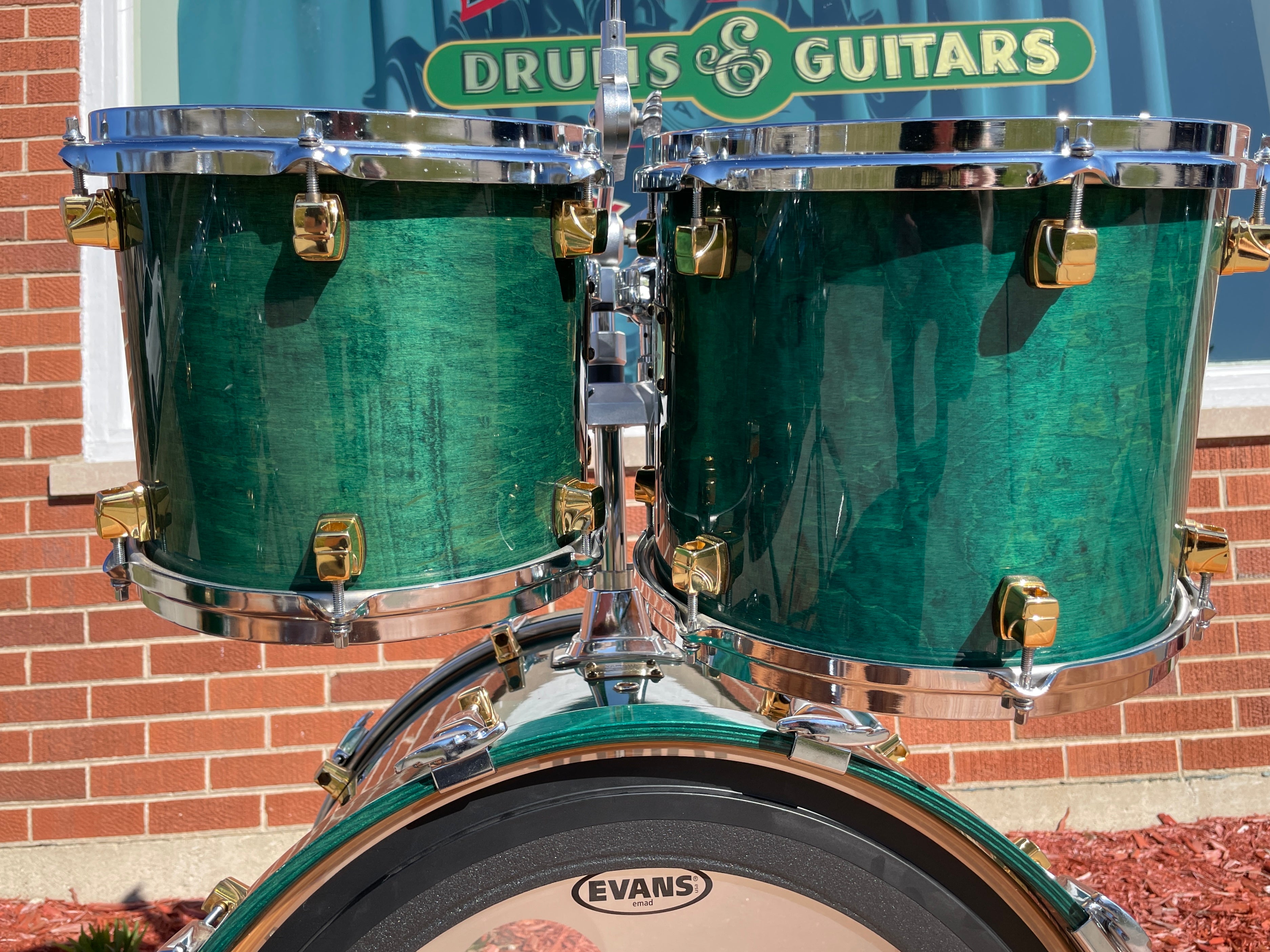1994 Yamaha Maple Custom Drum Set Turquoise Maple MIJ 22/10/12/14