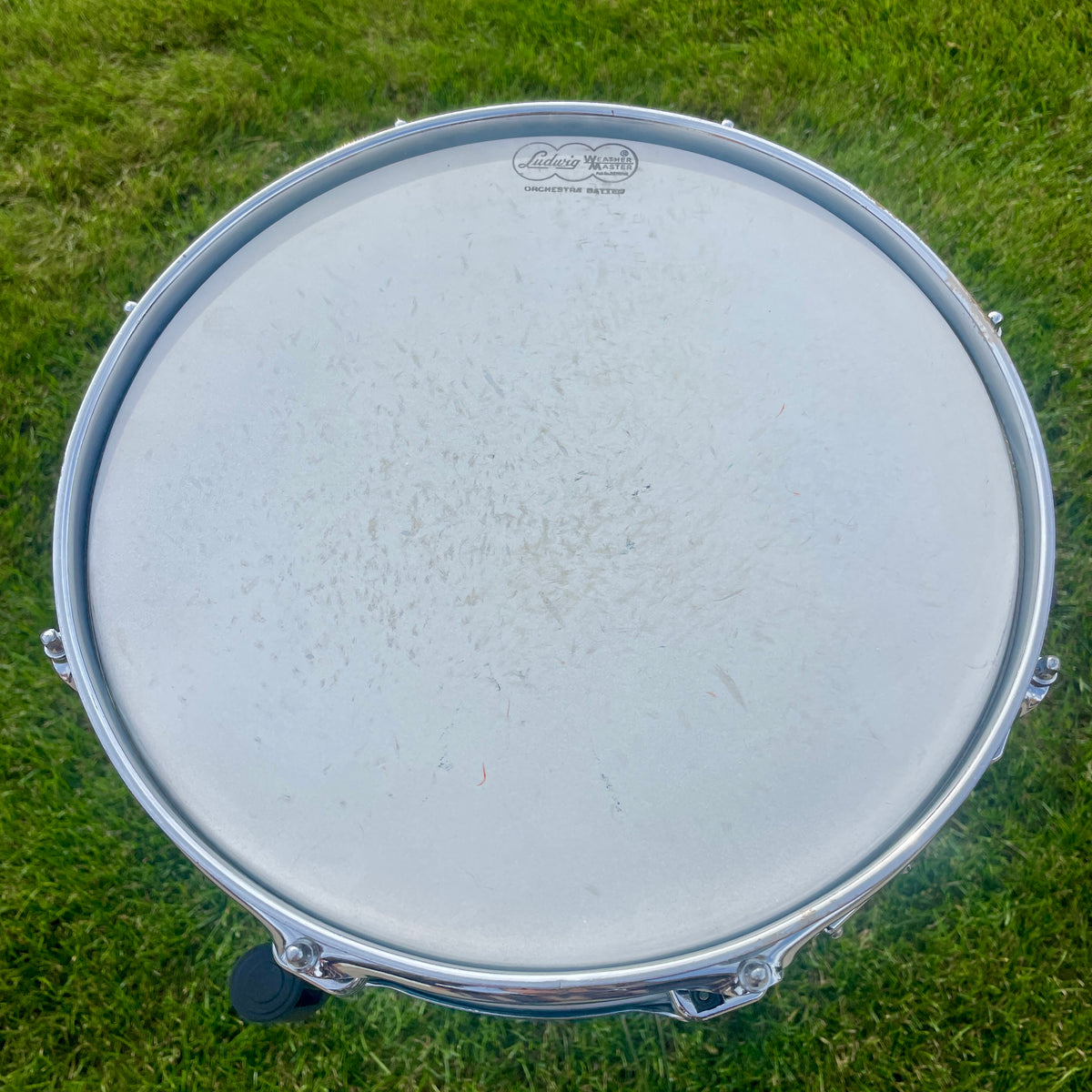 1958-1960 Ludwig Down Beat 4x14 Snare Drum Blue Sparkle