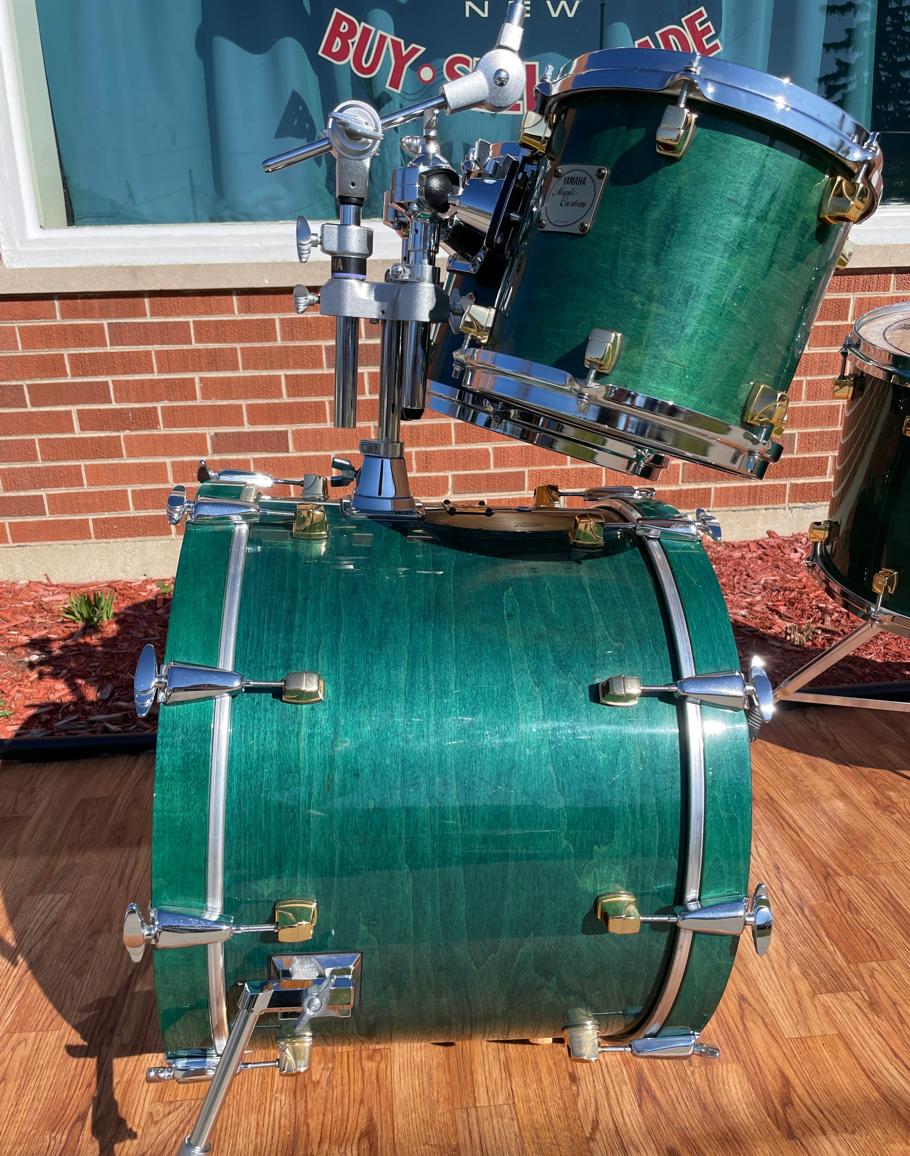1994 Yamaha Maple Custom Drum Set Turquoise Maple MIJ 22/10/12/14
