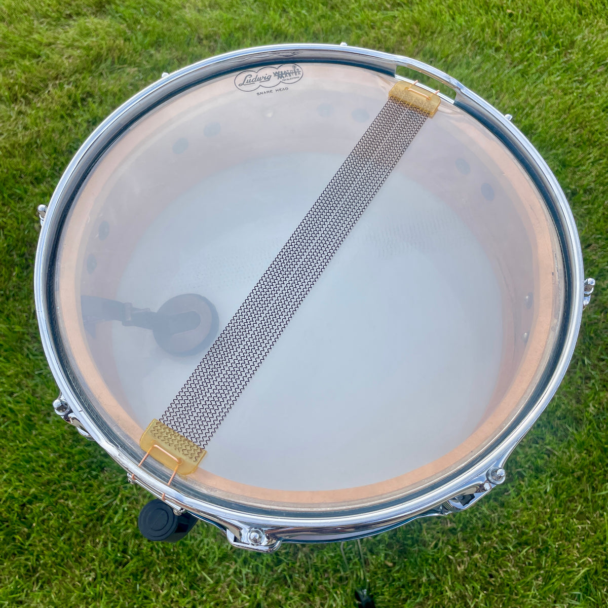 1958-1960 Ludwig Down Beat 4x14 Snare Drum Blue Sparkle