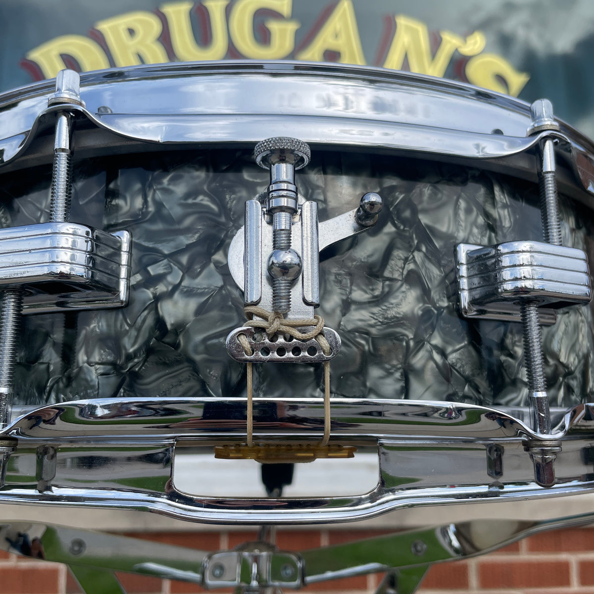 1958-1960 Ludwig Down Beat 4x14 Snare Drum Black Diamond Pearl