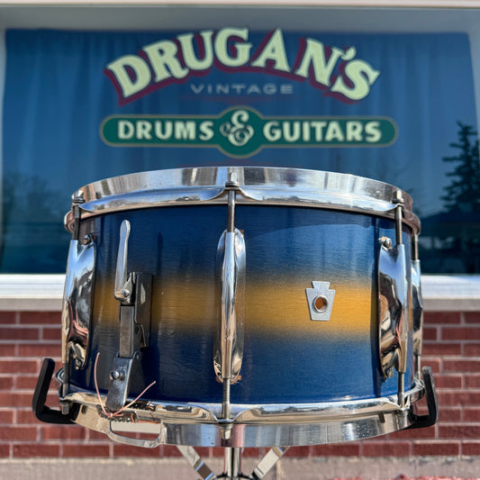 1930s-1940s WFL Ludwig 7x14 No. 416 Paramount Model Snare Drum Blue / Gold Duco Zephyr All American Swing