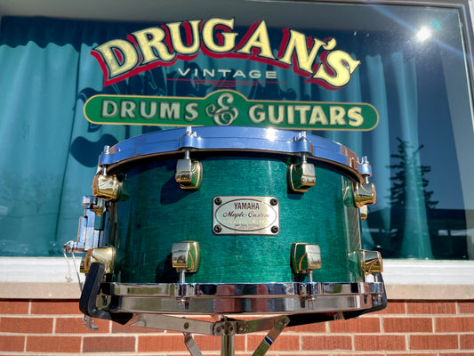 1994 Yamaha Maple Custom 6.5x14 Snare Drum Turquoise Maple MIJ