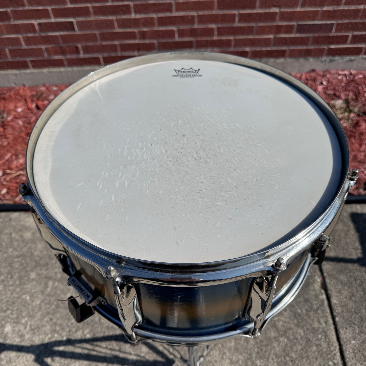 1930s-1940s WFL Ludwig 7x14 No. 416 Paramount Model Snare Drum Blue / Gold Duco Zephyr All American Swing