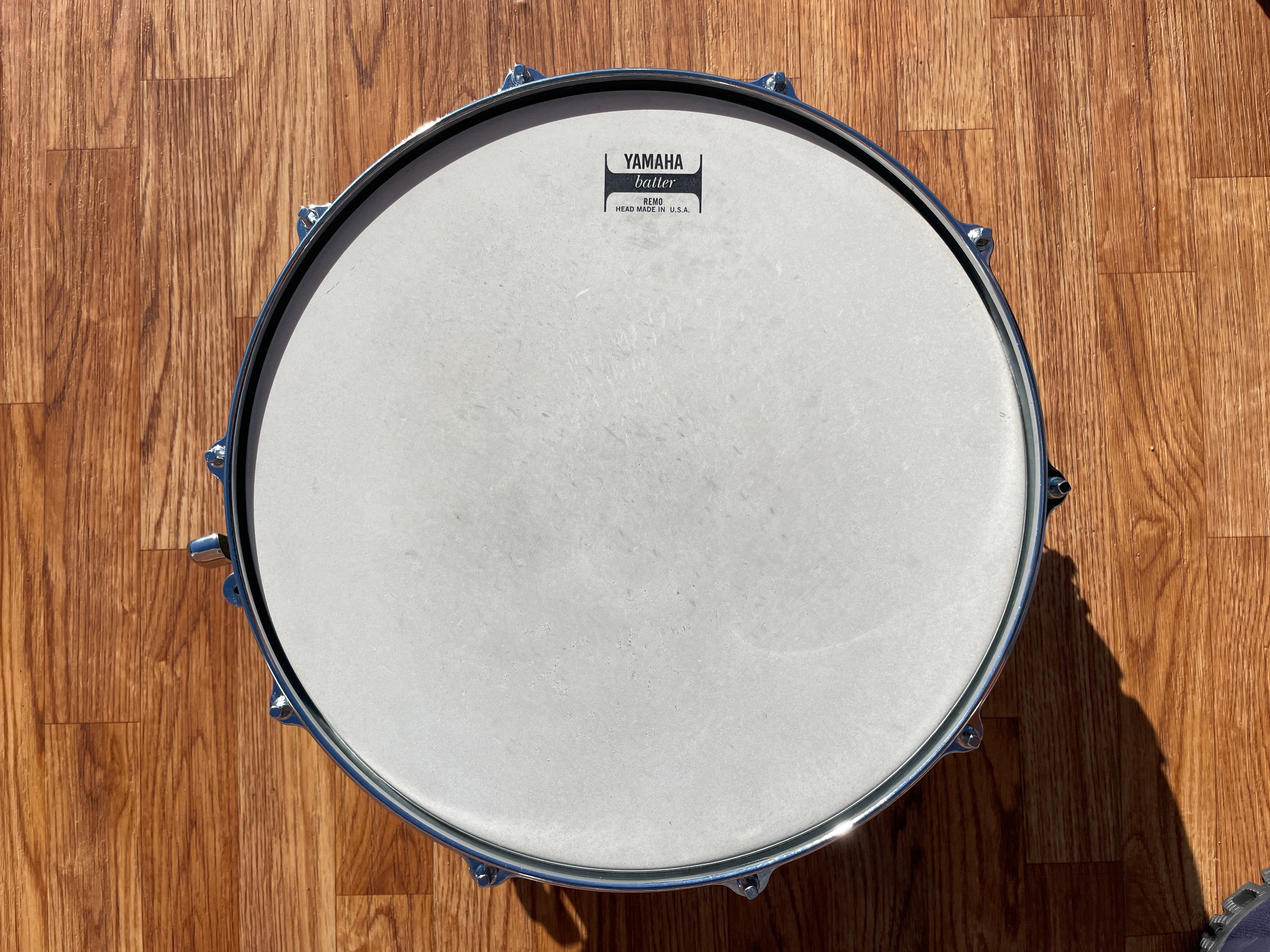 1994 Yamaha Maple Custom 6.5x14 Snare Drum Turquoise Maple