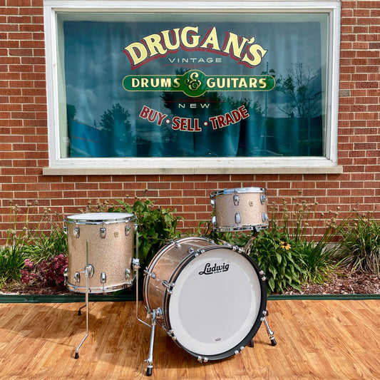 Ludwig Classic Maple 3pc Downbeat Drum Set Champagne Sparkle 12x20/12/14