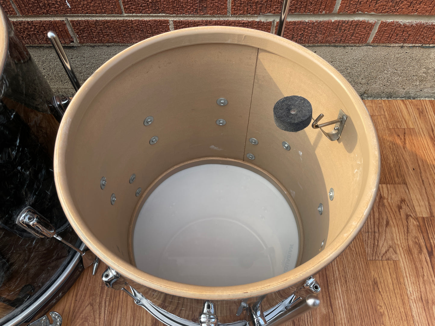 1960s Slingerland No. 74N Stage Band Drum Set Black Diamond Pearl 20/13/14