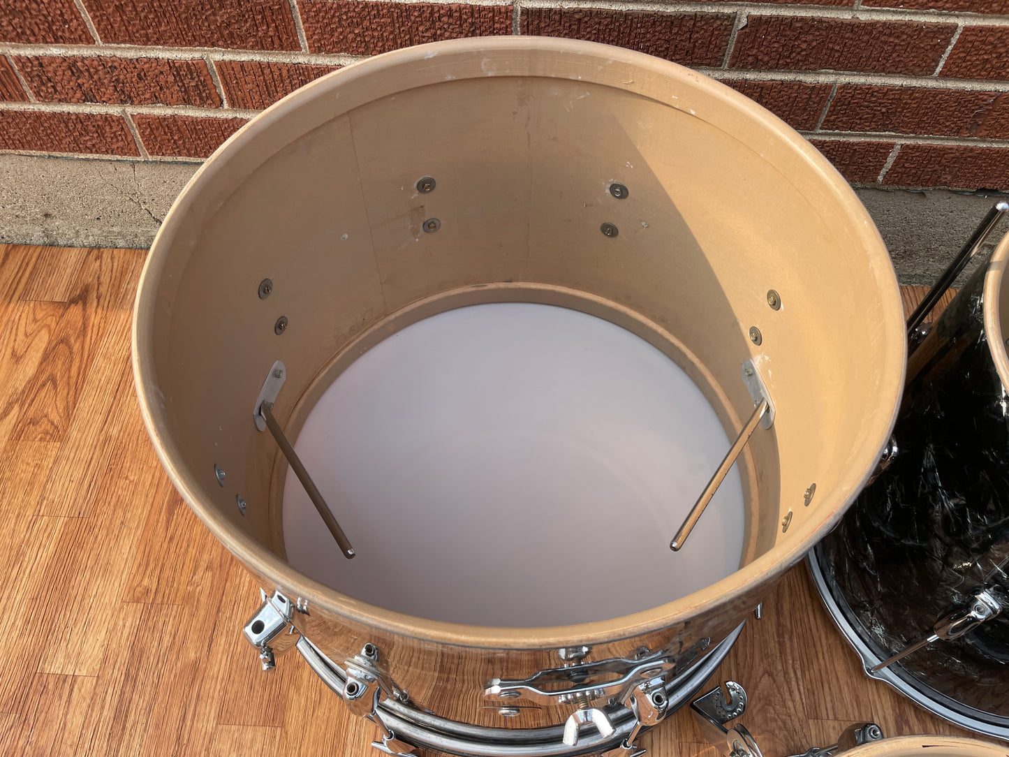 1960s Slingerland No. 74N Stage Band Drum Set Black Diamond Pearl 20/13/14