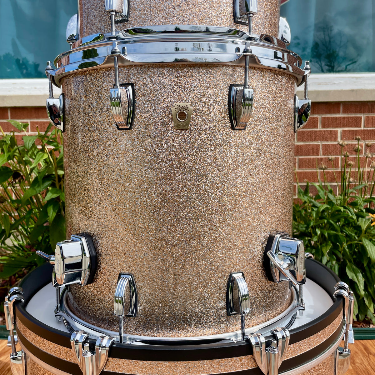 Ludwig Classic Maple 3pc Downbeat Drum Set Champagne Sparkle 12x20/12/14