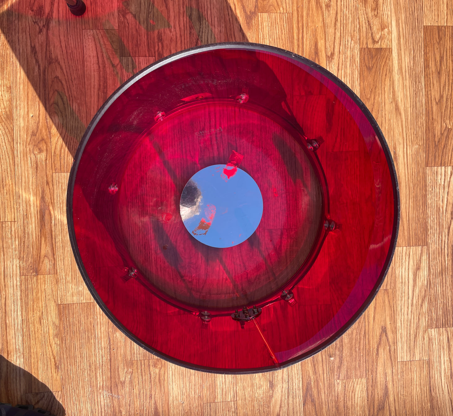 1970s Ludwig Vistalite 12x15 Concert Tom Drum Red