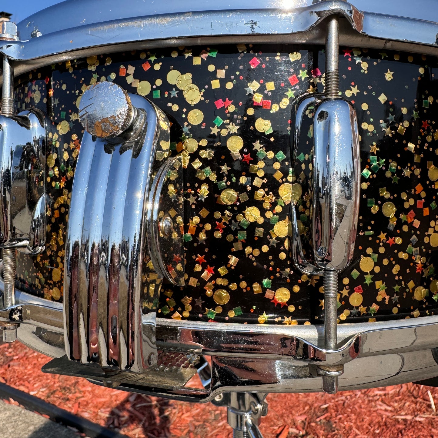 1962 Slingerland 5.5x14 No. 153 Radio King Super Gene Krupa Solid Shell Snare Drum Mardi Gras