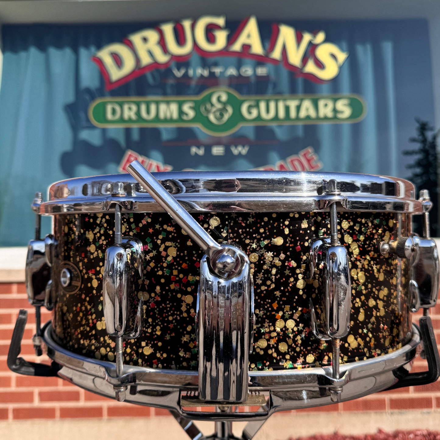 1962 Slingerland 5.5x14 No. 153 Radio King Super Gene Krupa Solid Shell Snare Drum Mardi Gras
