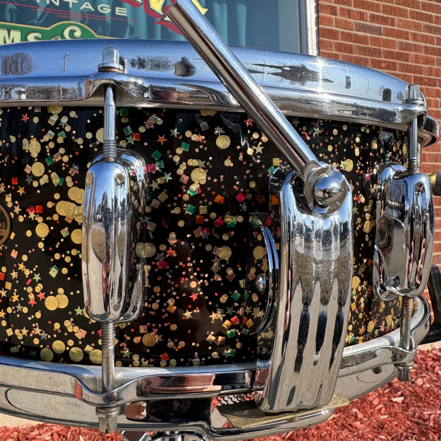 1962 Slingerland 5.5x14 No. 153 Radio King Super Gene Krupa Solid Shell Snare Drum Mardi Gras
