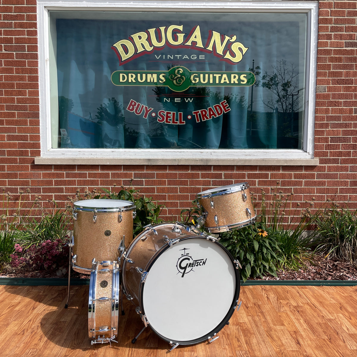 1960s Gretsch Progressive Jazz Drum Set Champagne Sparkle 20/12/14 w/ 4x14 Snare