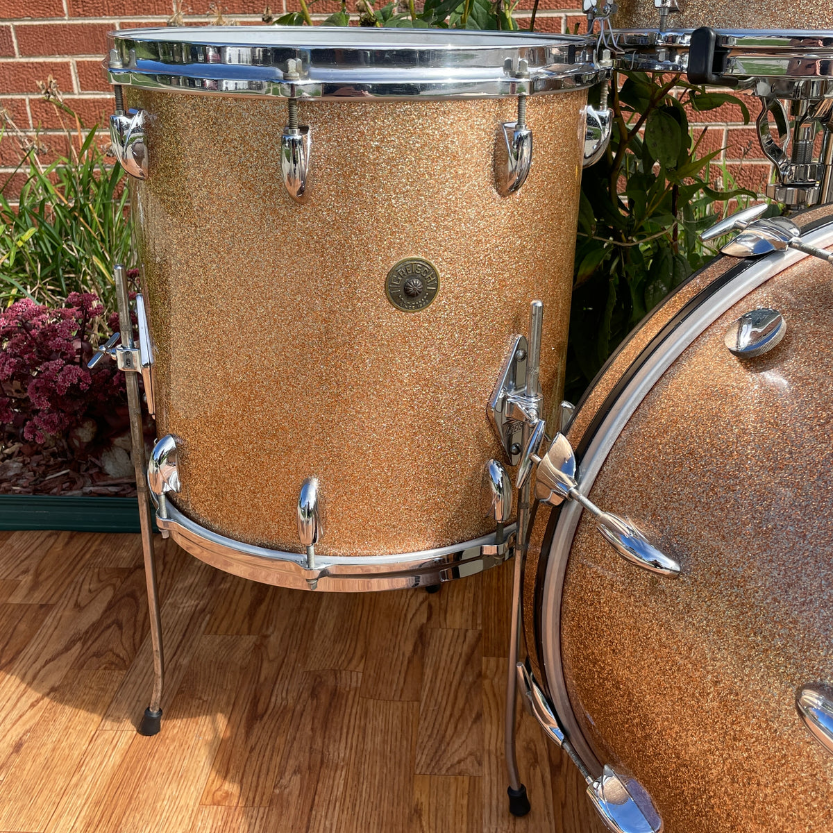 1960s Gretsch Progressive Jazz Drum Set Champagne Sparkle 20/12/14 w/ 4x14 Snare