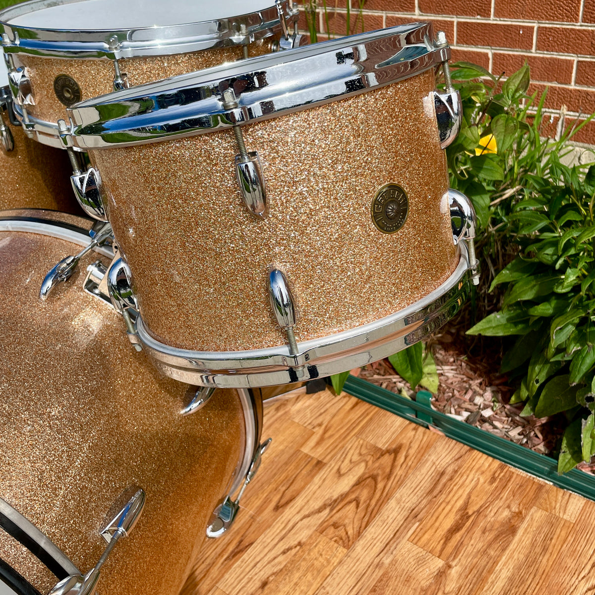 1960s Gretsch Progressive Jazz Drum Set Champagne Sparkle 20/12/14 w/ 4x14 Snare