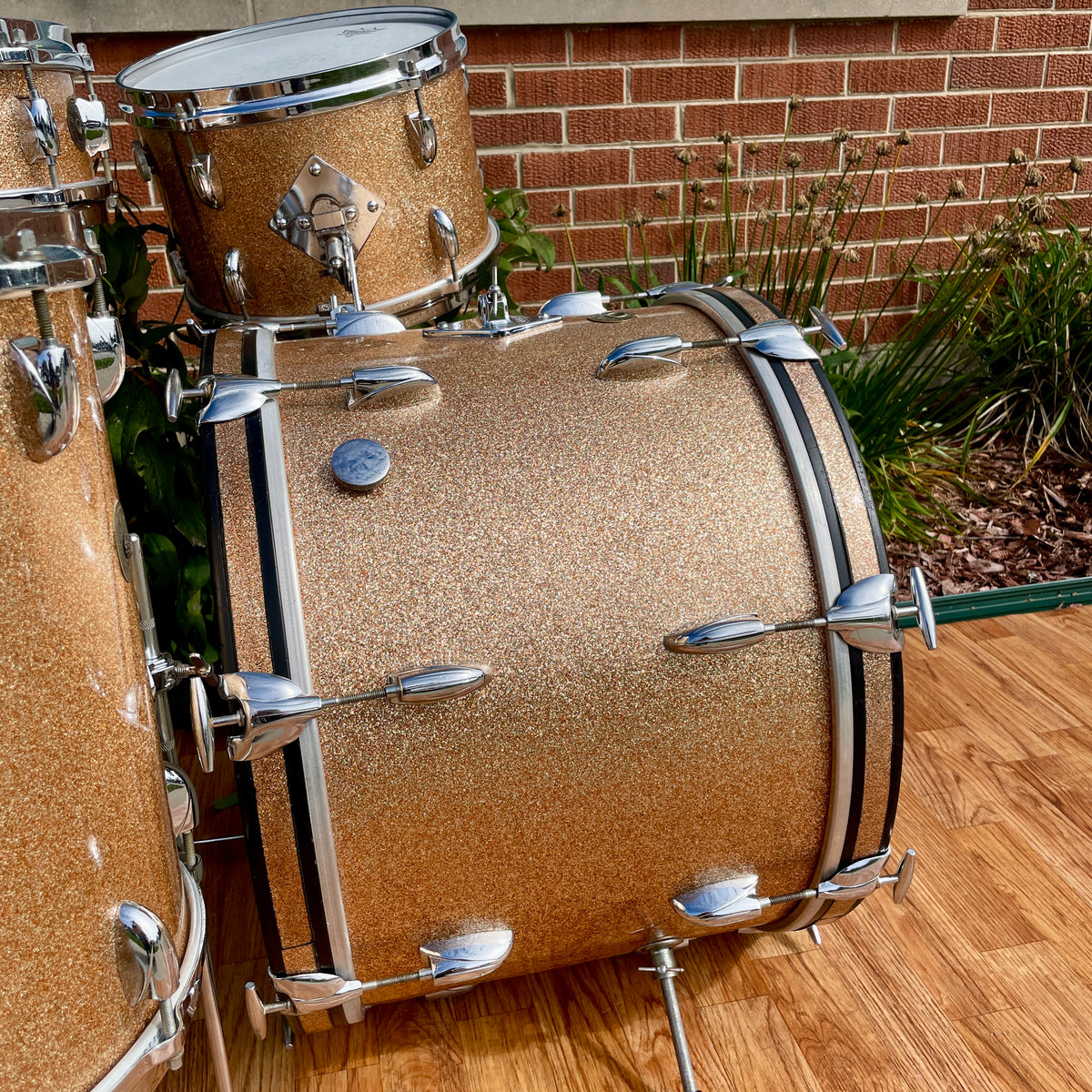 1960s Gretsch Progressive Jazz Drum Set Champagne Sparkle 20/12/14 w/ 4x14 Snare