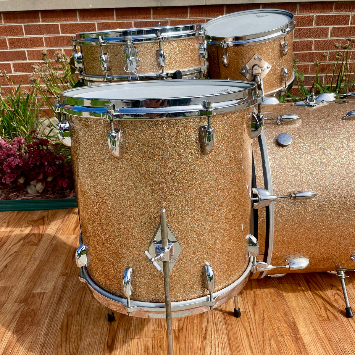 1960s Gretsch Progressive Jazz Drum Set Champagne Sparkle 20/12/14 w/ 4x14 Snare
