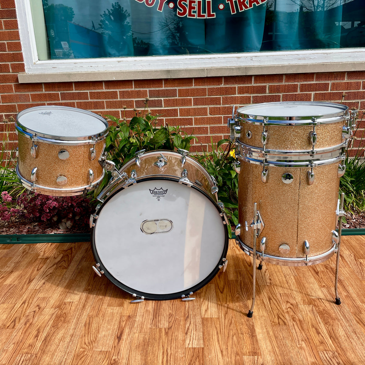 1960s Gretsch Progressive Jazz Drum Set Champagne Sparkle 20/12/14 w/ 4x14 Snare