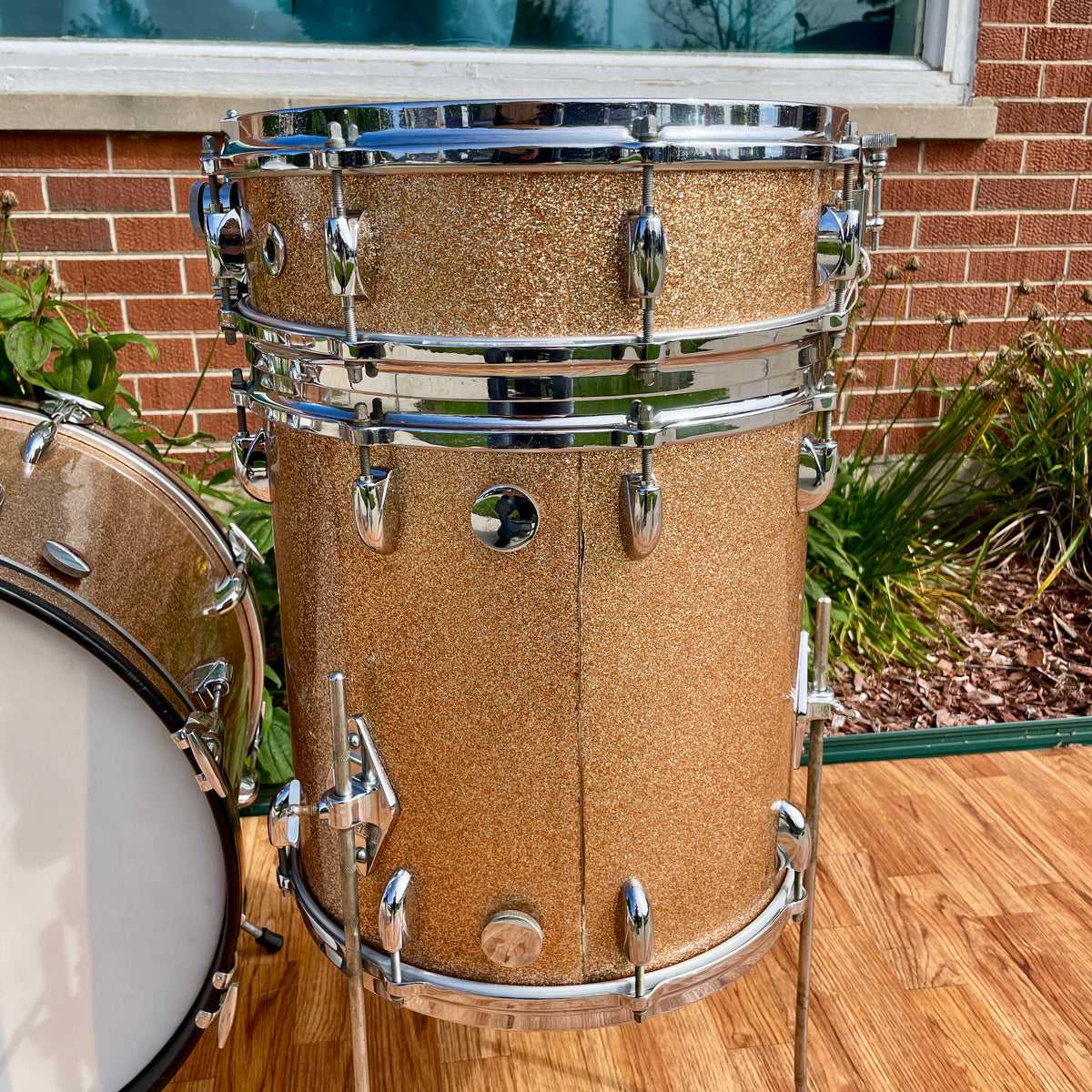 1960s Gretsch Progressive Jazz Drum Set Champagne Sparkle 20/12/14 w/ 4x14 Snare