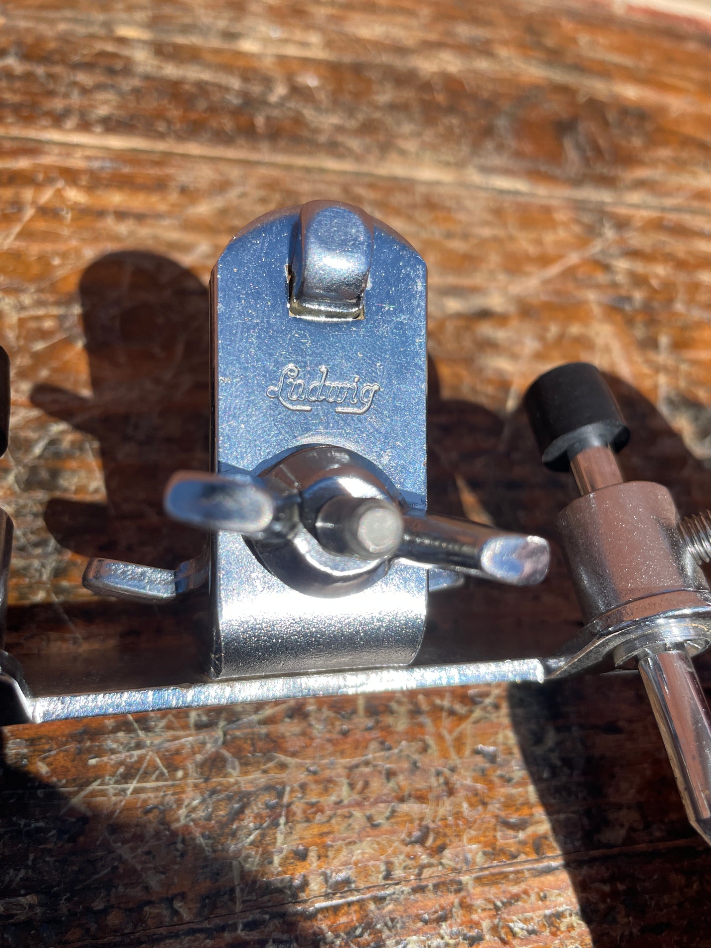 1960s Ludwig No. 13041 Bass Drum Anchor Chrome Script Logo Drugan's