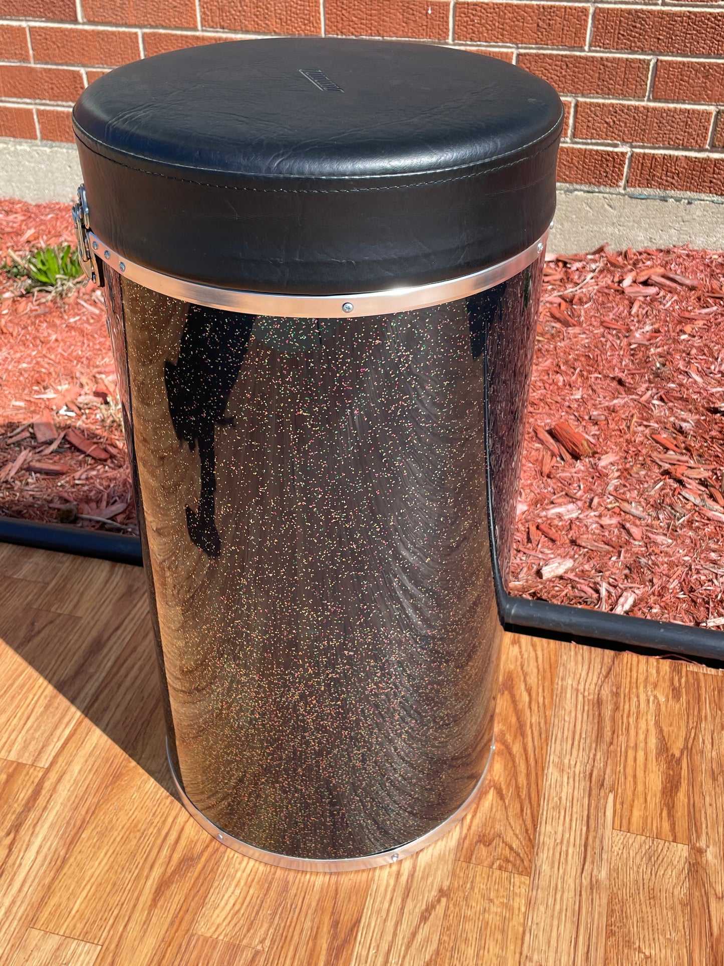 Ludwig No. L-1027 Canister Throne Black Galaxy Sparkle Seat Case