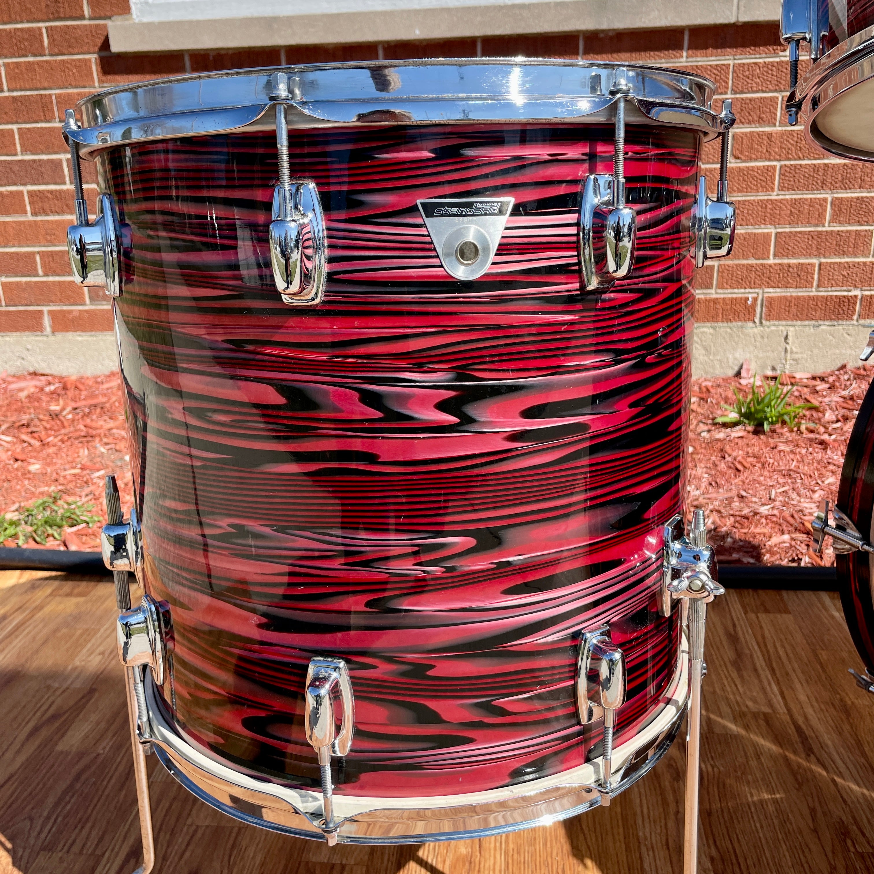 1970s Ludwig Standard Drum Set Ruby Red Strata 22/12/13/16