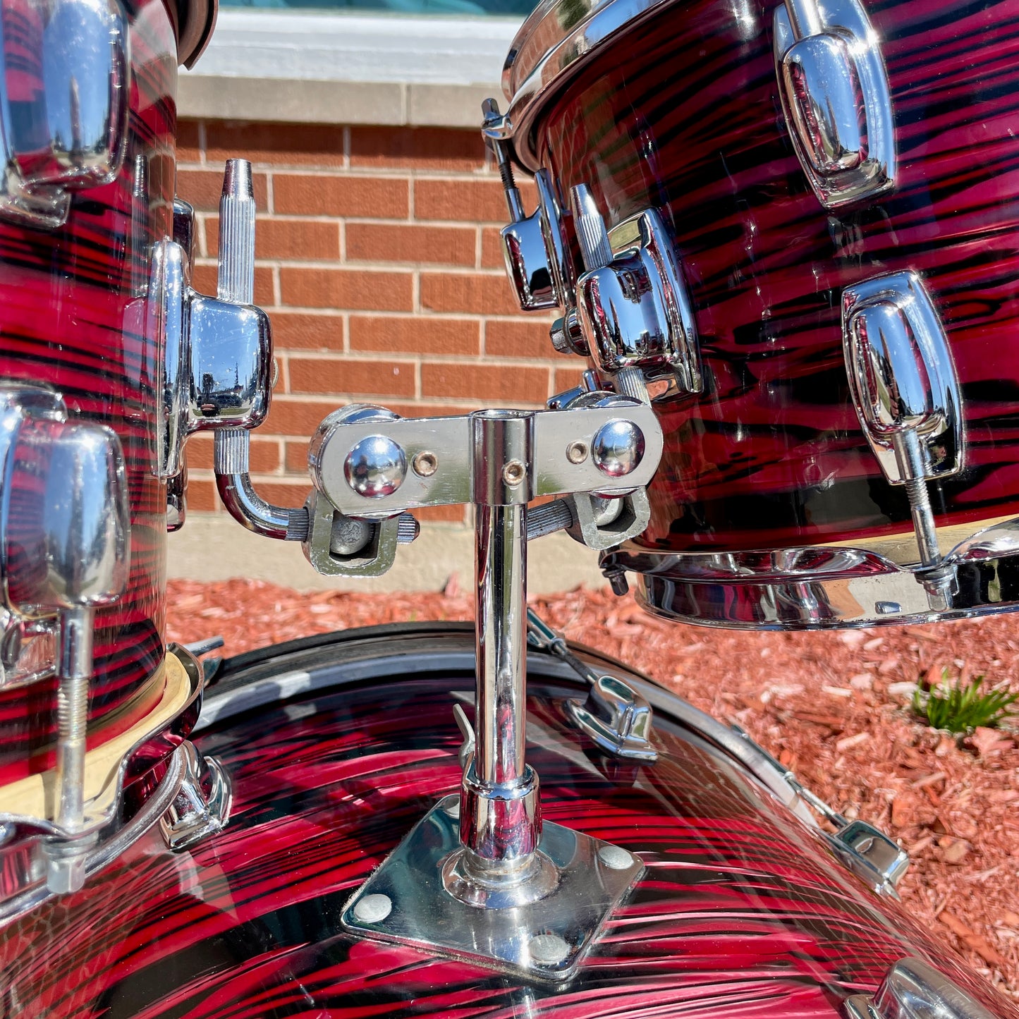 1970s Ludwig Standard Drum Set Ruby Red Strata 22/12/13/16