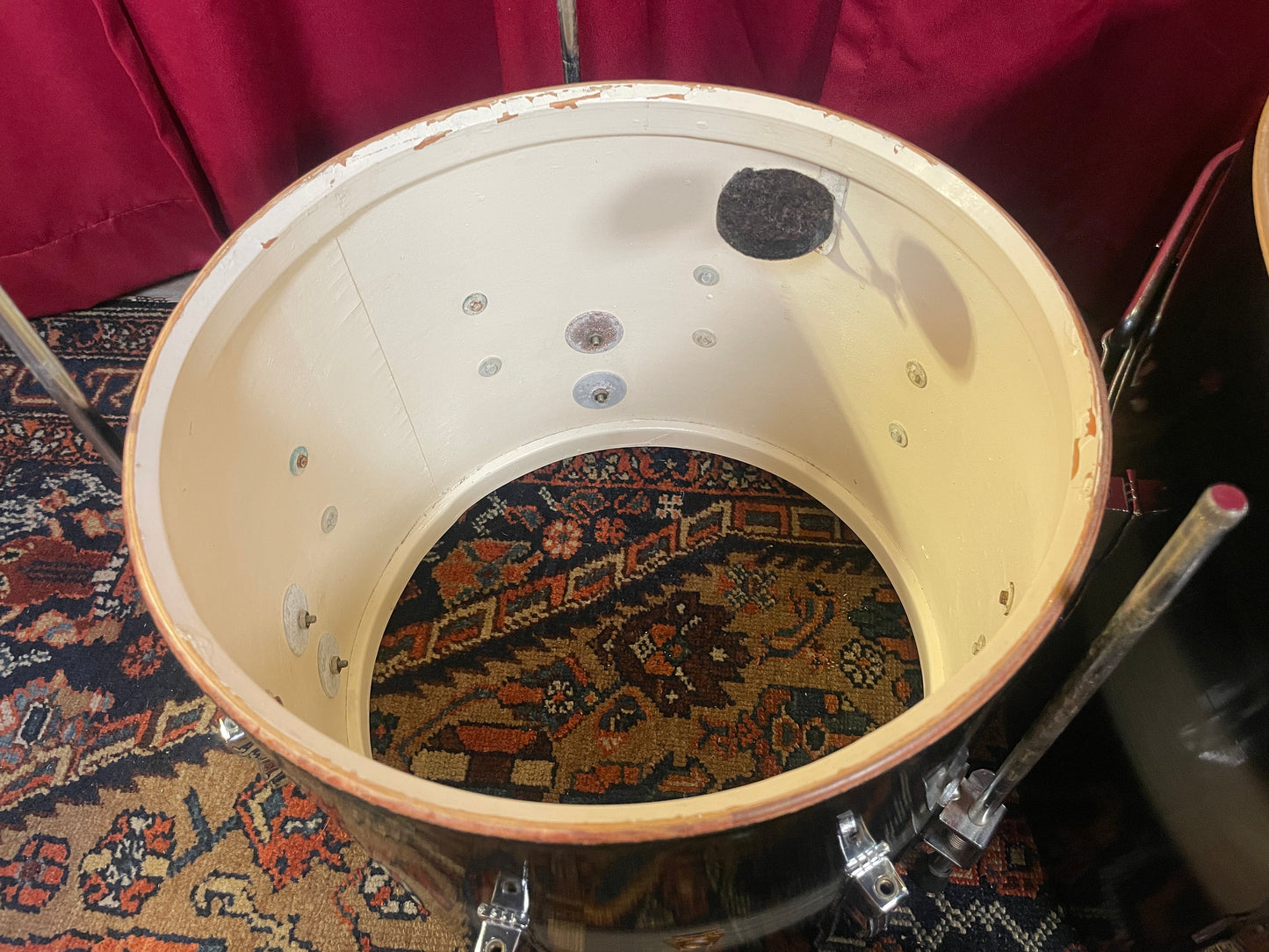 1961 Ludwig 3pc Club Date Drum Set Black/Silver Duco 22/13/15