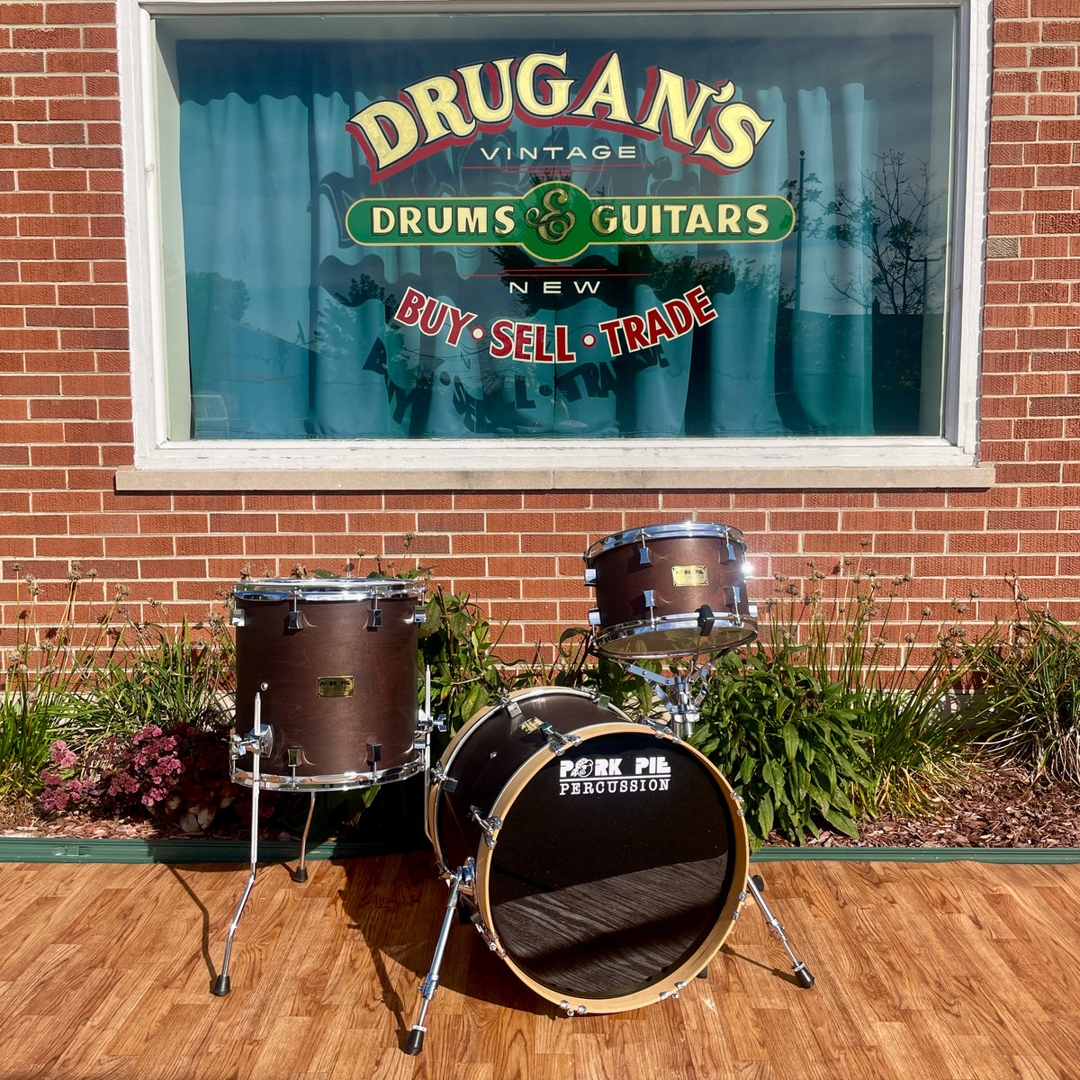 Pork Pie Maple Drum Set Dark Walnut Stain 18/12/14