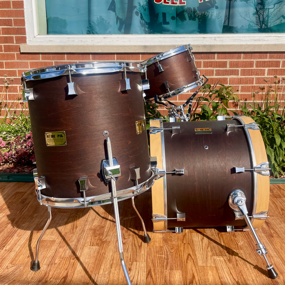 Pork Pie Maple Drum Set Dark Walnut Stain 18/12/14