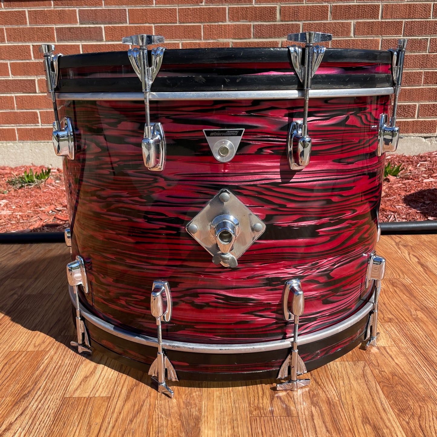 1970s Ludwig Standard Drum Set Ruby Red Strata 22/12/13/16