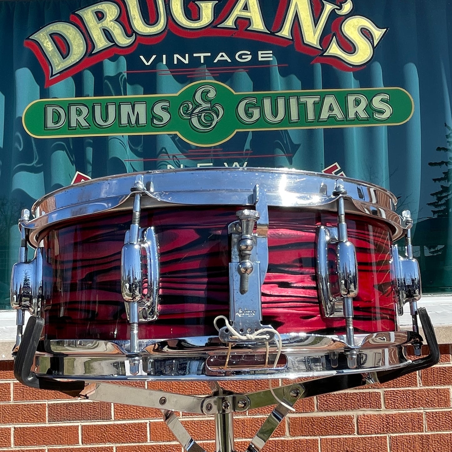 1970s Ludwig Standard 5x14 Snare Drum Ruby Strata