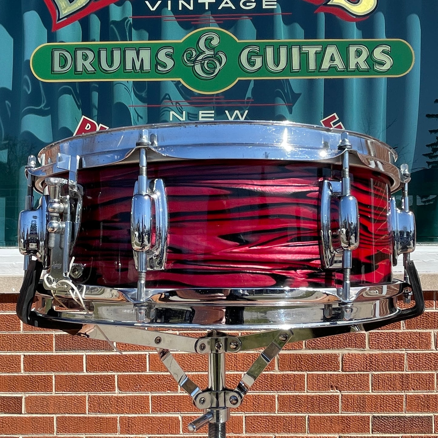 1970s Ludwig Standard 5x14 Snare Drum Ruby Strata