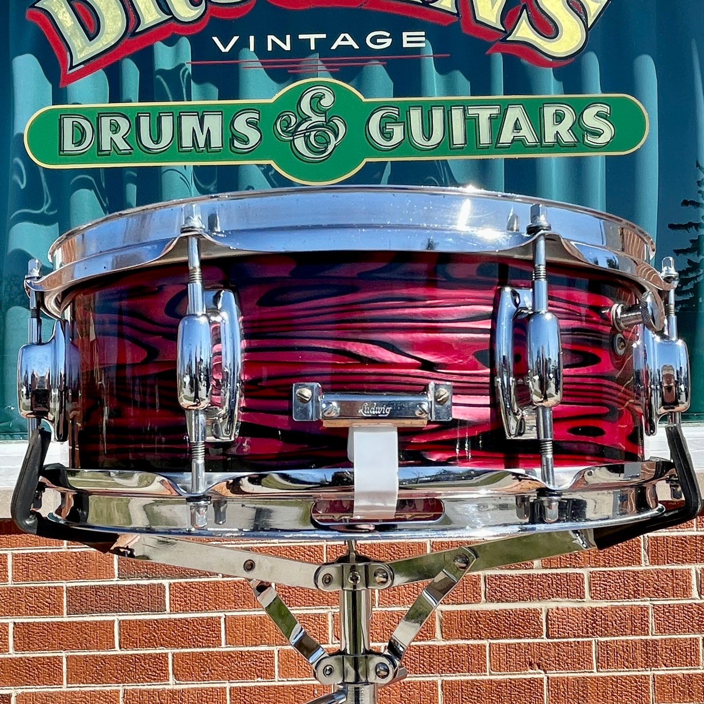1970s Ludwig Standard 5x14 Snare Drum Ruby Strata
