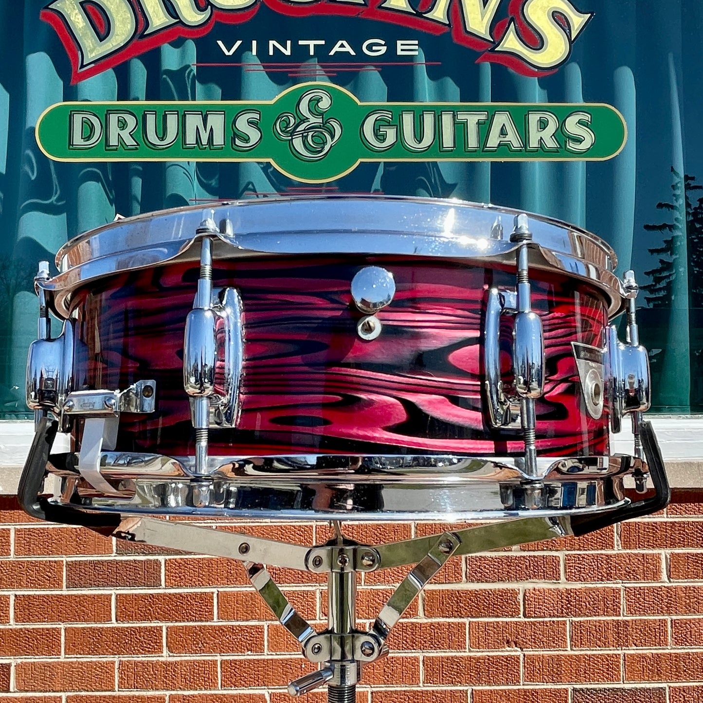 1970s Ludwig Standard 5x14 Snare Drum Ruby Strata